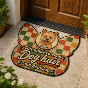 Custom Shape Doormat — This Home Runs on Dog Hair & Delusion — Pet Photo + Name - Personalized Custom Shape Doormat (ZB) 386a5a6f-7643-4f19-9f61-8a58cc0ef4a7.jpg