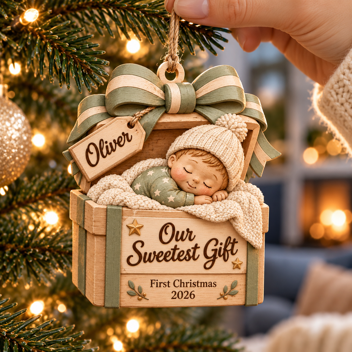 Personalized Grandbaby’s First Christmas Ornament 2026 – Custom Baby Name Keepsake, Moon & Teddy Bear Design, Gift for New Grandparents 38865a3b-722c-40a5-9ec5-03185b674d0a-Oliver-s-First-Christmas-Gift-Ornament-3.png