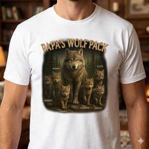 Papa s Wolf Pack - Personalized T-shirt For Father's Day Birthday Gifts For Dad, Grandpa