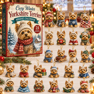 Cozy Winter Yorkshire Terrier Advent Calendar 2026 - 24-Day Festive Countdown, Acrylic Charms Blind Box - Gift For Yorkshire Terrier Lovers 3888fe5e-7389-4898-8730-a52434386f64-yorkshire-text.png