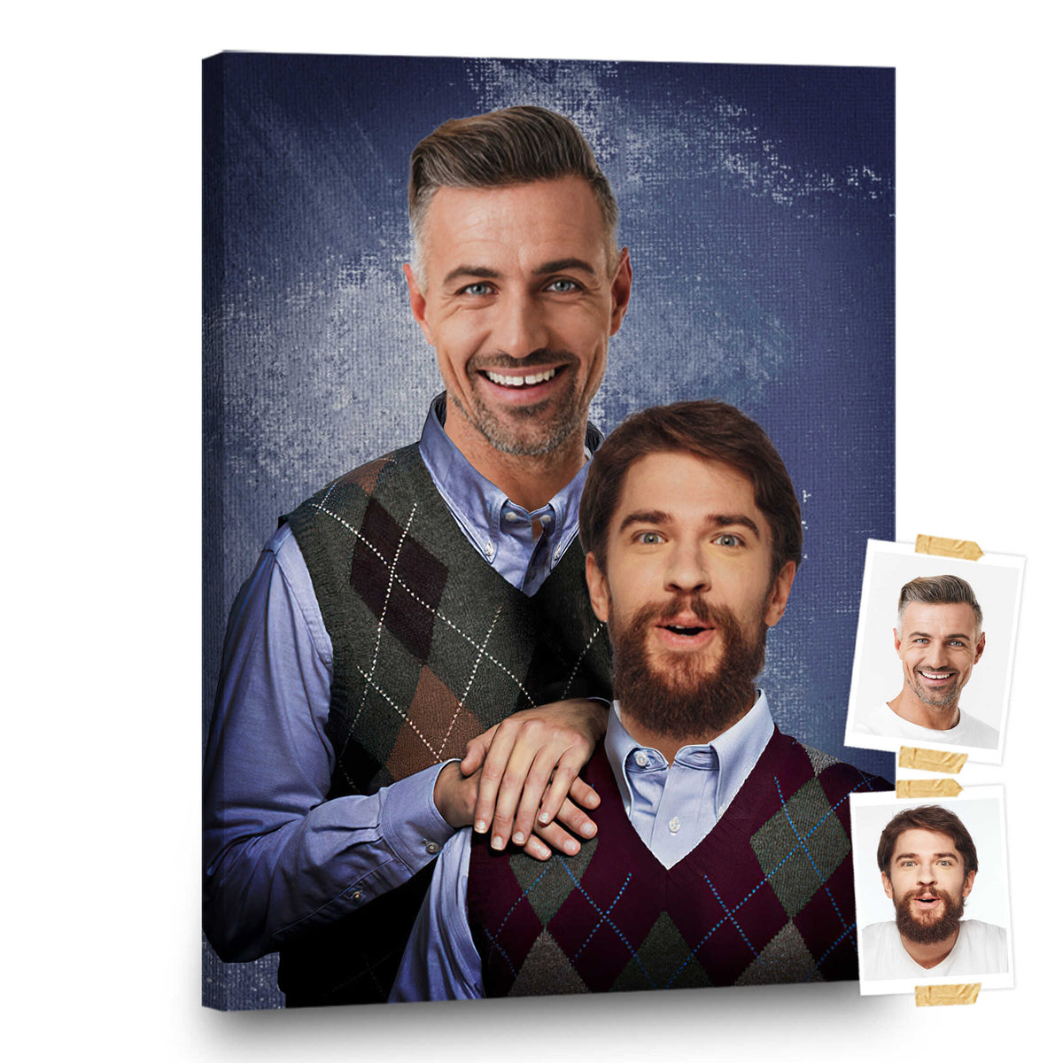 Step Brothers Family Portrait Canvas, Funny Portrait, Personalized Family Gift