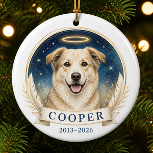 Custom Pet Memorial Angel Ornament – Photo to Art with Name & Years - Personalized Aluminum Ornament 388f9aca-cf0c-42a0-aabd-01f4ab8c347b.png