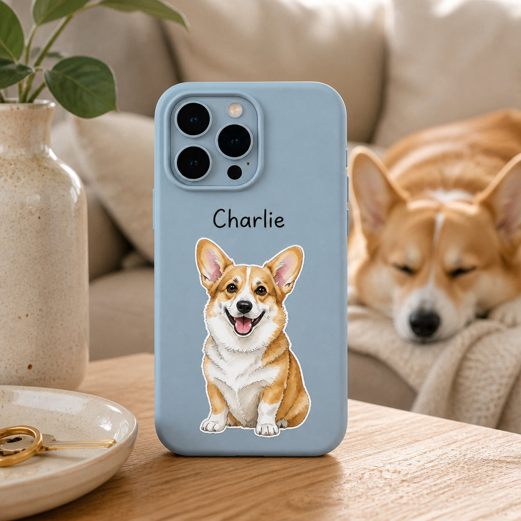 Custom Pet Portrait Phone Case – Watercolor Illustration with Name - Personalized Phonecase 3896a8d0-8d2d-4a3f-a773-dc45d11187fc.jpg