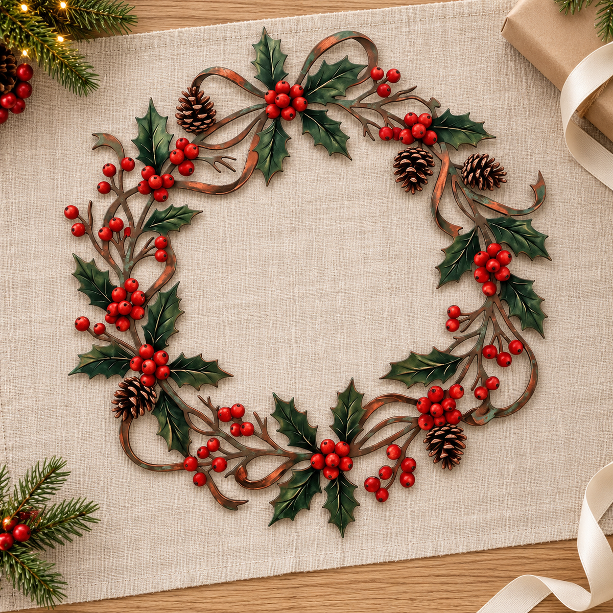Christmas Metal Wreath, Holly Berries and Pine Cones Door Decor, Festive Holiday Porch Hanging, Winter Entryway Accent 389cf599-85f3-413a-8355-b453518e4453-66da8ed8-2494-4d18-b70a-5bccbfa9f7f1.png