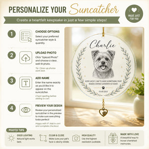 Custom Pet Memorial Line-Art Ornament - Personalized 1 Layered Suncatcher with Charm 38a301d3-f58a-4dc0-bb94-37727f1e98b4.jpg