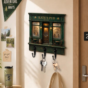 Personalized Irish Pub Key Holder, Custom Family Bar Sign, Shamrock Wall Key Rack, Rustic Entryway Decor, Housewarming Gift 38b01d49-eb59-4853-929d-120707ddce37-ew-5-.webp