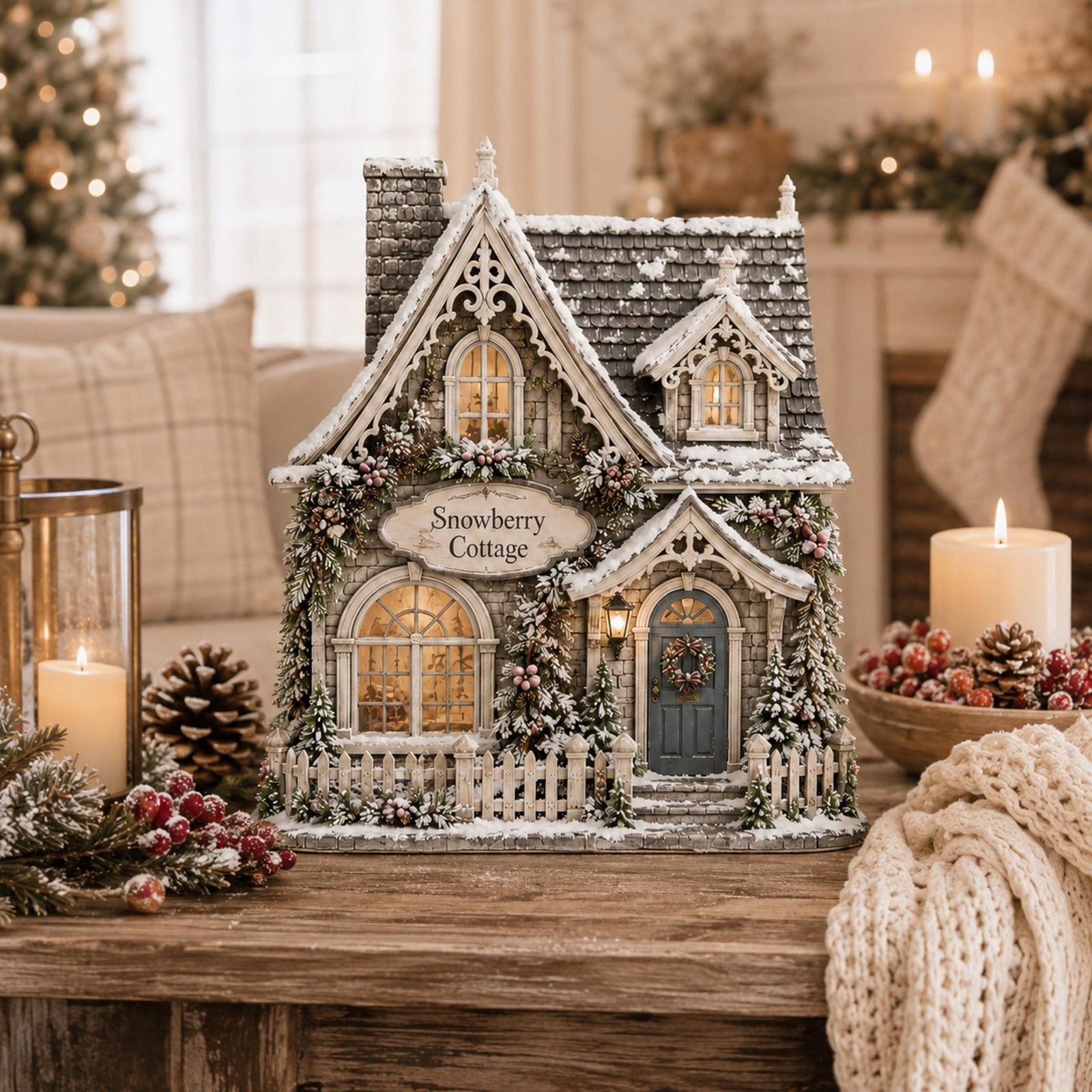 Custom Christmas House 2D FLAT Wooden Block Decor, Personalized Family Christmas Village Sign, Winter Cottage Shelf Decor, Holiday Gift 38c33ebc-0521-4934-81ef-20a547b5f185-1.jpg