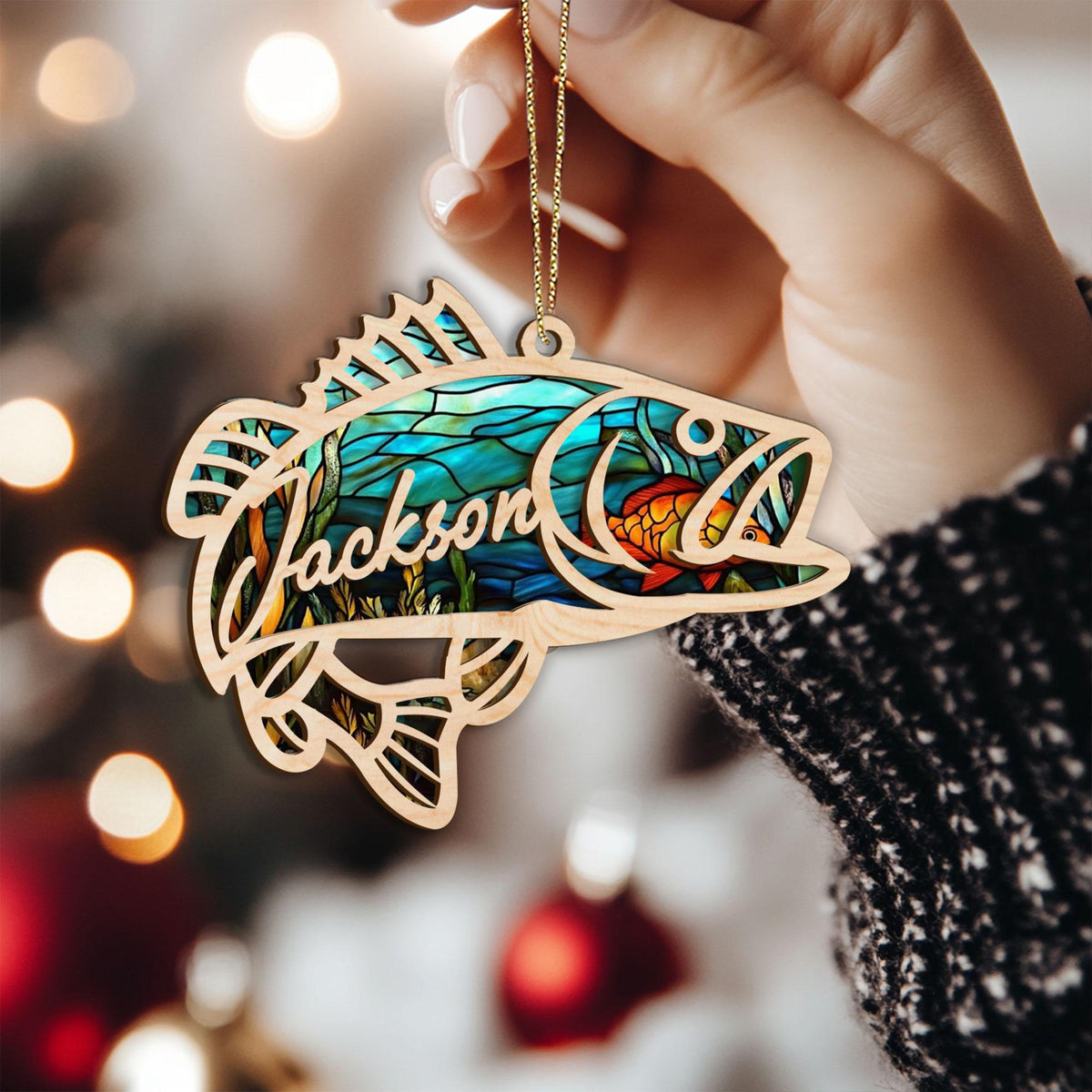 Personalized Fishing Layered Wood Ornament, Custom Fishing Christmas Tree Ornament, Bass Fish Ornament, Xmas Gift for Dad, Husband,Fisherman 38cb3562-a9b9-46ad-ba61-6008a64272c6-1.jpg