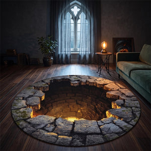 3D Stone Well Illusion Rug, Halloween Round Rug, Optical Illusion Carpet, Spooky Bottomless Pit Floor Mat, Gothic Home Decor Gift 38cccc6b-72d9-464b-87a2-9c8499d38797-1.jpg