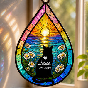 Personalized Cat Memorial Stained-Glass Suncatcher (Name & Years) - Personalized Suncatcher Stained Glass 38d1df65-db13-4155-85da-dc20d8533336.jpg