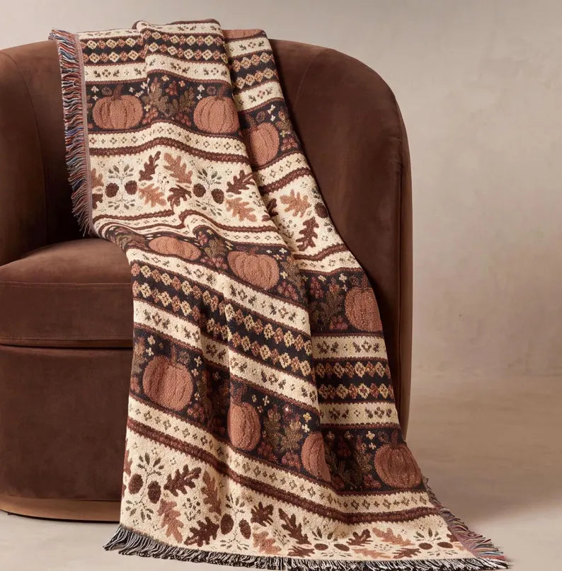Autumn pumpkin woven blanket gift for fall lover farmhouse throw blanket cosy Thanksgiving gift for her rustic autumn home decor 38e34f2a-6ae7-4a06-b7b3-342491522504-dfre-3-.webp