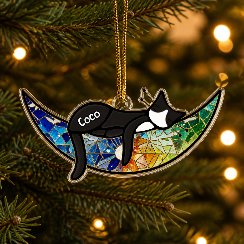 Personalized Cat Name Stained-Glass Crescent Shape Ornament - Personalized Shape Ornament 38e3f78f-72ac-4572-9dba-320f6a369860.png