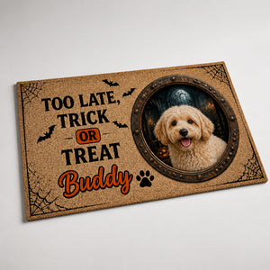 Too Late, Trick or Treat — Pet Photo Halloween Doormat - Personalized Doormat 38ee9d0a-3b12-4174-b5f0-9109970847de.jpg