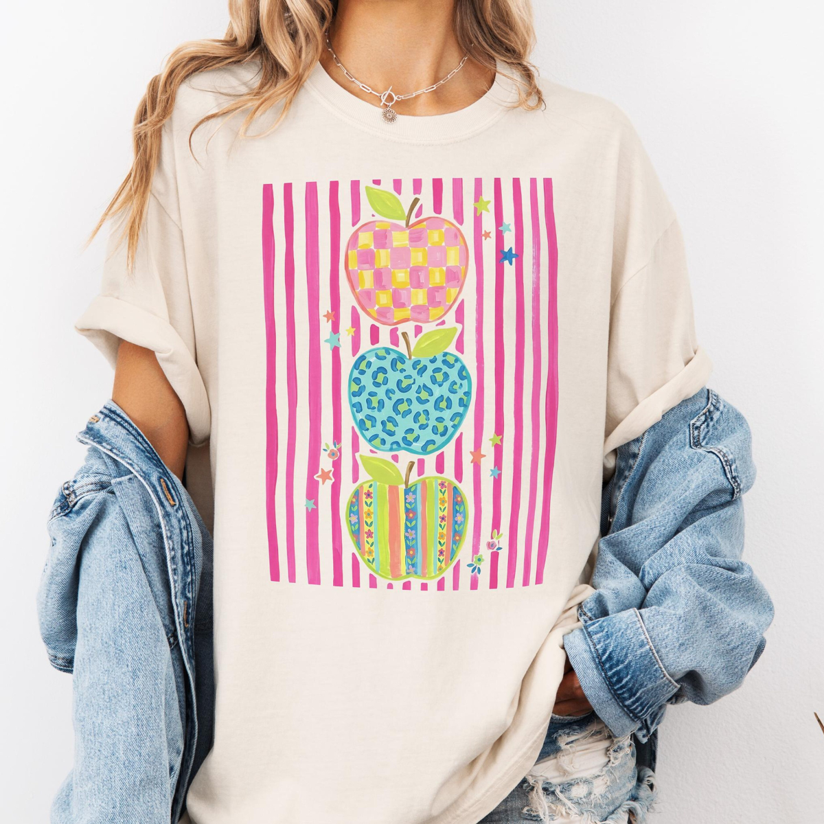 Comfort Colors Teacher Shirt, Colorful Apple Teacher Tee, Preppy Back to School Shirt, Cute Teacher Appreciation Gift 38f156e7-e194-42ab-b73d-192a9d5b069b-8.png