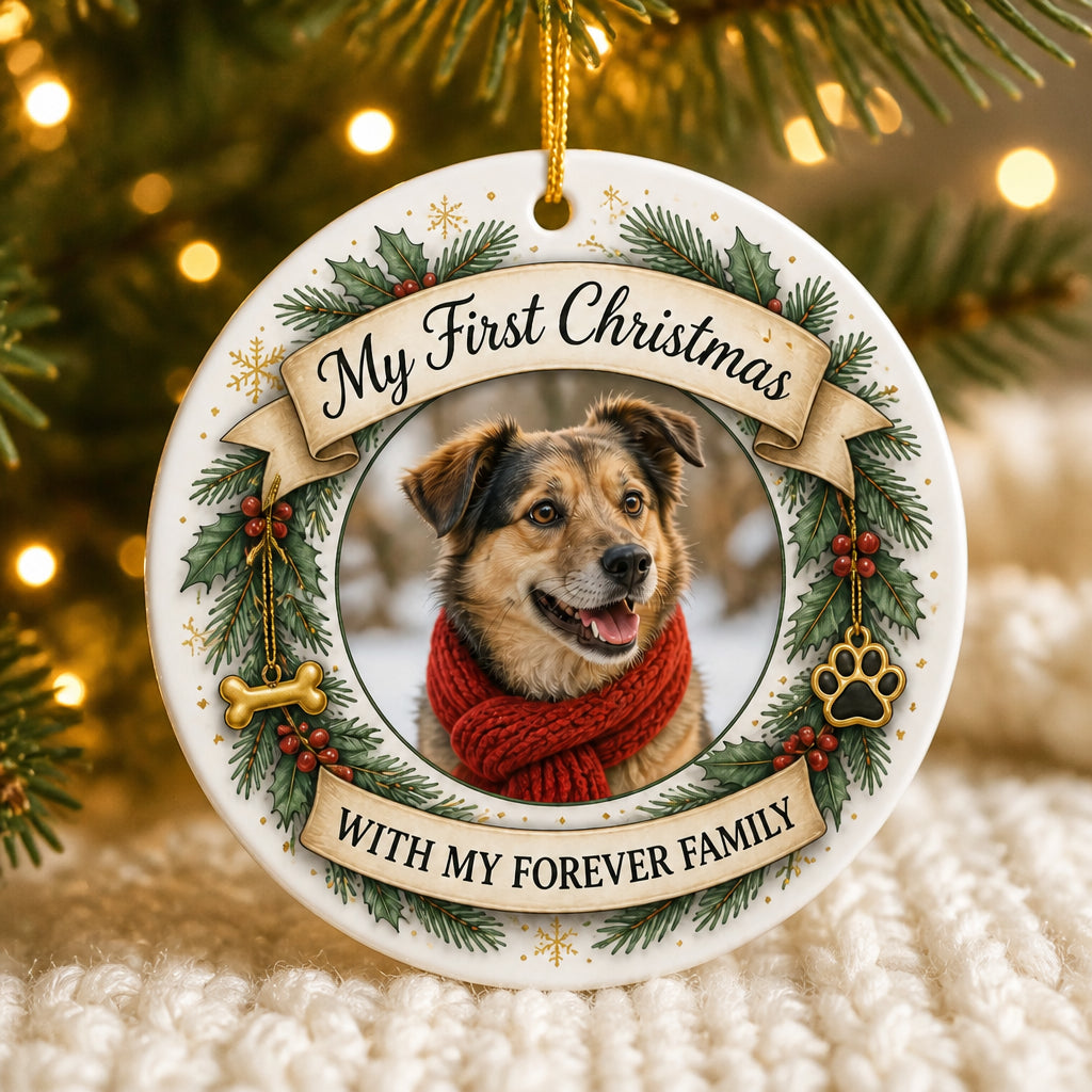 Pet Adoption First Christmas Photo Ornament - Personalized Aluminum Ornament 38ff3a6d-83b4-4103-be65-658391dd00fe.jpg