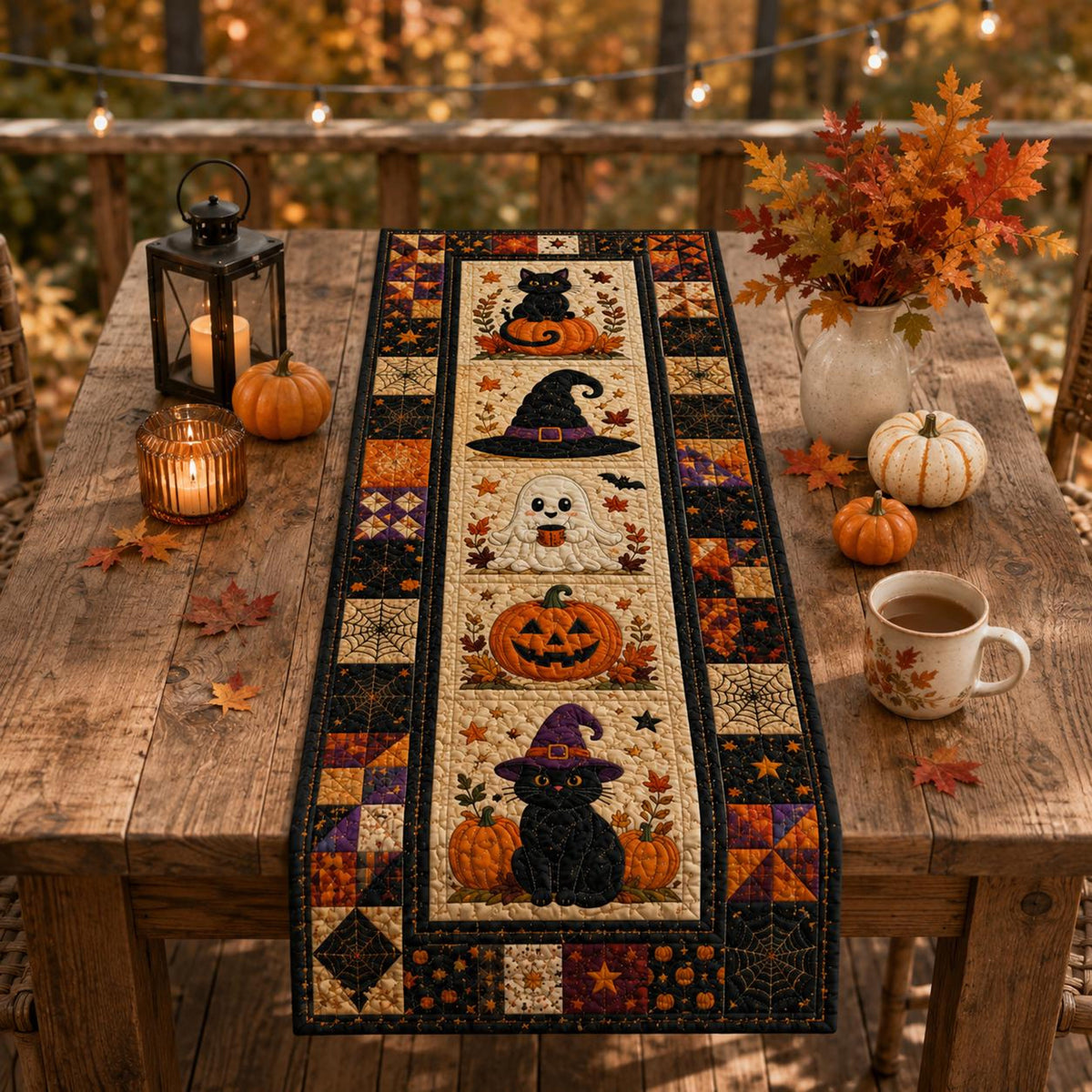 Halloween Quilted Table Runner, Pumpkin and Black Cat Fall Table Runner, Autumn Farmhouse Table Decor, Halloween Table Decor 39008807-f54a-444a-86e5-8904cd423506-4.jpg