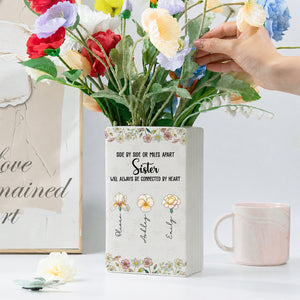 Sisters Always Connected Flowers - Personalized Ceramic Book Vase 390b4e9a-1e62-49cc-9b16-455174990202-mk3-1-.jpg