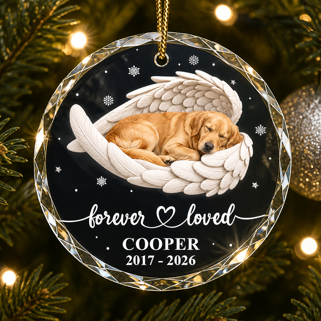 Forever Loved Pet Memorial Crystal Ornament - Personalized Crystal Ornament 39137b9c-64a2-4bd1-9ea6-85082dab4731.png