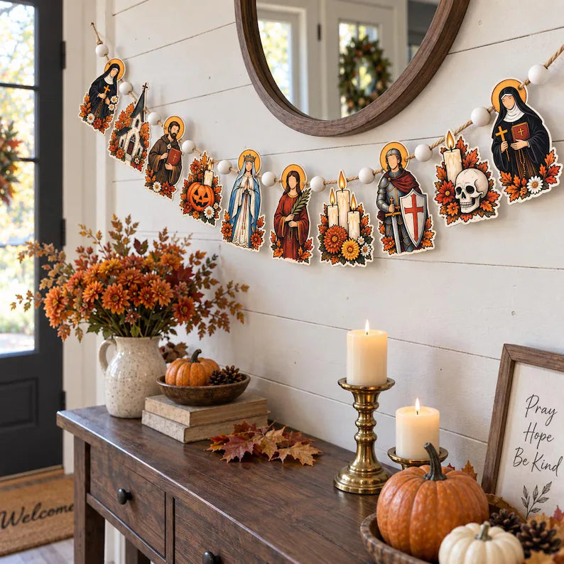 Hallowtide Catholic Wooden Garland, Saint and Autumn Floral Mantel Decor 3923497b-1583-4404-9071-140ca41be494-r-reer-1-.webp
