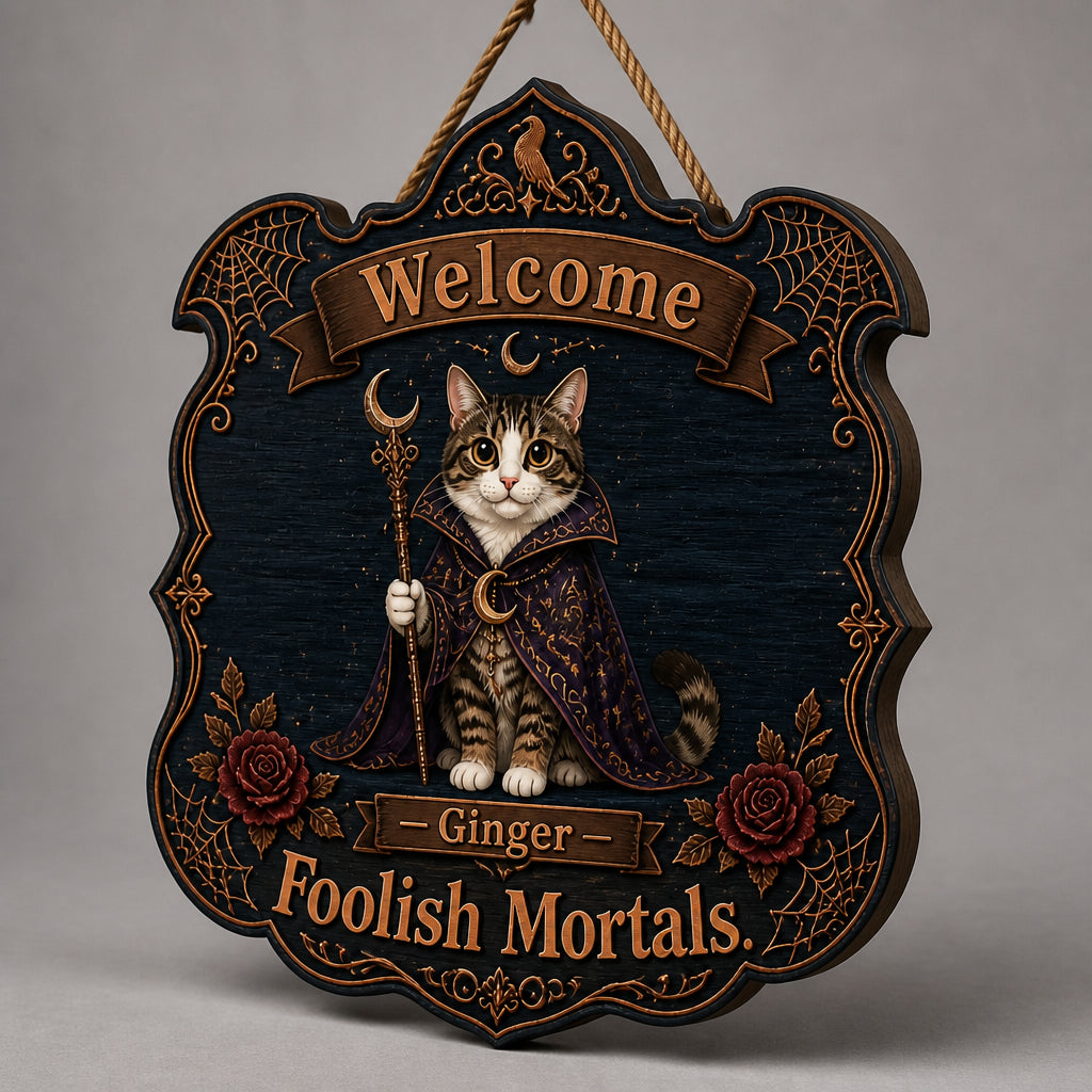 Gothic Pet Sorcerer Welcome Wood Sign – Photo + Name - Personalized Wood Sign 39381dee-29bc-401b-989c-03727e81737f.jpg