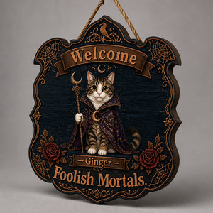 Gothic Pet Sorcerer Welcome Wood Sign – Photo + Name - Personalized Wood Sign 39381dee-29bc-401b-989c-03727e81737f.jpg