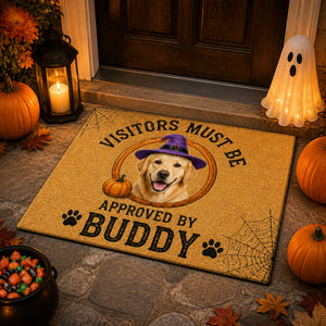 Halloween Visitors Must Be Approved By [Pet Name] – Custom Photo Doormat - Personalized Doormat 3972317f-ce3b-4a76-97ab-dd2e596fb2c0.jpg