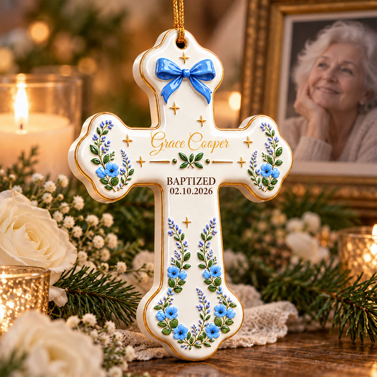 Floral Cross Baptism 3D Ornament - Personalized Real 3D Ornament 39a66587-7283-468c-946a-377e3b47caba-1.jpg