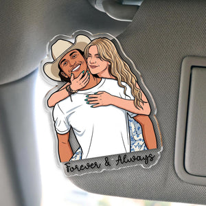 Personalized Portrait From Couples Photo Sun Visor Clip, Custom Photo Couples Car Visor Clip, Anniversary Gift For Him, Gift For Boyfriend 39ad7324-0fbd-40c6-93e5-2cbe9badf2d5-6.jpg