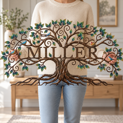 Personalized Tree of Life Metal Sign, Custom Family Name Art, Organic Branch Letters with Colorful Birds & Leaves, Housewarming/Wedding Gift 39d5d5ad-74b1-4103-a48a-e747a0d078a9-5d373733-cc1c-4a42-bd80-dcb24e82e923.png