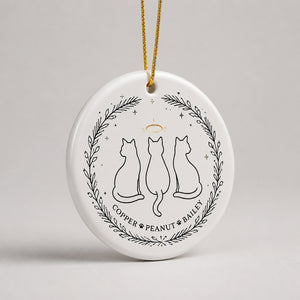 Personalized Cat Trio Memorial Ornament – Minimal Line Art Wreath - Personalized Ornament 39ef5fe0-788c-4d77-b489-e9e1bae08ede.jpg
