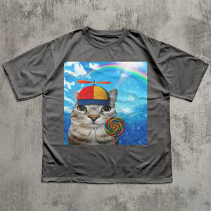 Happy Cat Dreamcore T-shirt, Funny Cats Shirt, Brainrot Meme Tee, Silly Kitten Tee, Cat Lover Gifts, Weird Tees, Gen Z Humor Tshirt 39f06441-47b1-4954-aa4a-ae79e56e40dd-de-4-.webp
