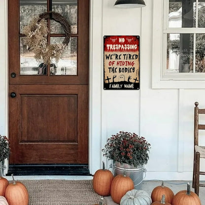 Halloween Signs Outdoor,Custom Family NameHalloween Signs Indoor,Halloween Iron New Signs Decorate the Beautiful Garden