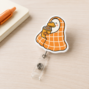 Cozy Goose Pumpkin Spice Badge Reel, Autumn Goose ID Holder for Nurses & Teachers, Fall Coffee Badge Clip, Cute Work Gift Idea. 39fa6f0b-b58d-47c8-96b8-268e1dfc2bcd-banner-1.png