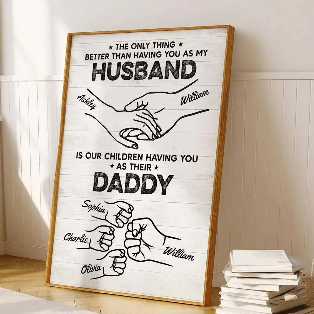 The Only Thing Having You As My Husband Fist Bump Outline Personalized Poster