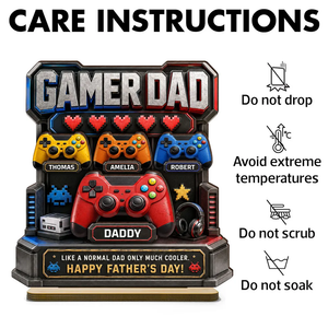 Gamer Dad Much Cooler - Personalized Wooden Plaque - Father's Day Gift for Dad, Husband