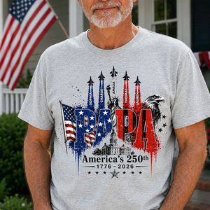 Patriotic Grandpa USA 250th Anniversary - Personalized Shirt - Father's Day Gift For Dad, Grandpa, Husband