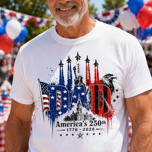 Patriotic Grandpa USA 250th Anniversary - Personalized Shirt - Father's Day Gift For Dad, Grandpa, Husband