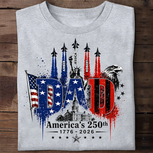 Patriotic Grandpa USA 250th Anniversary - Personalized Shirt - Father's Day Gift For Dad, Grandpa, Husband