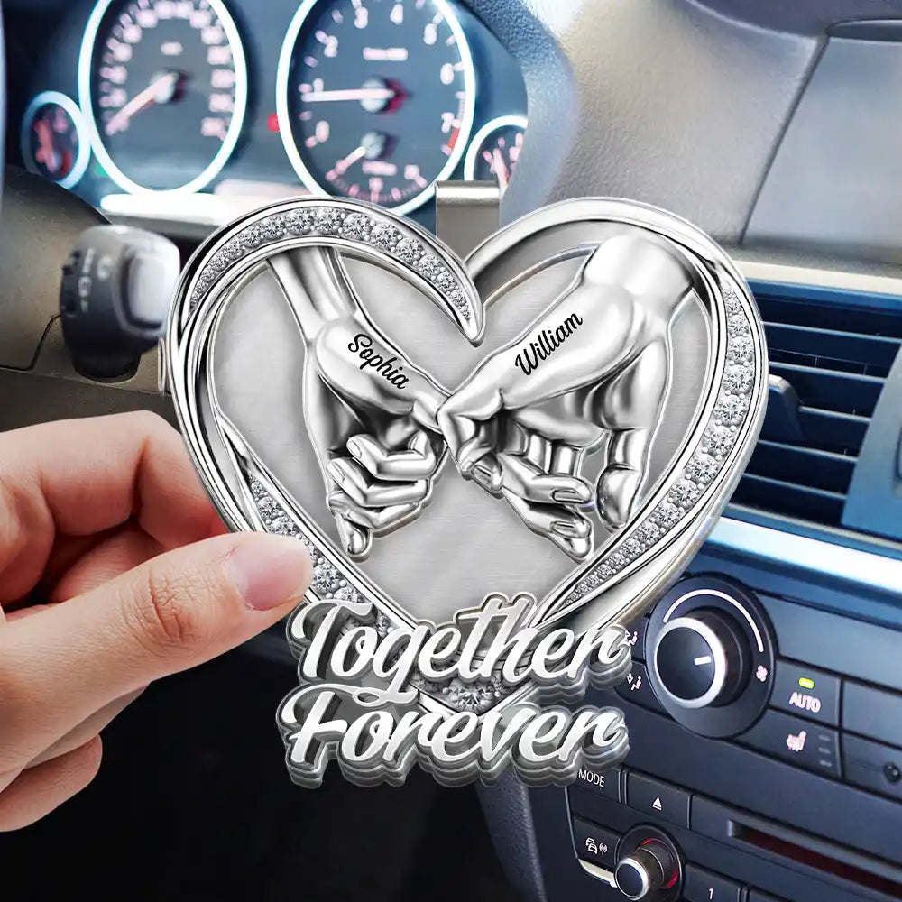 3D Metal Effect Couple Holding Hands You & Me We Got This - Personalized Custom Shaped Acrylic Car Visor Clip