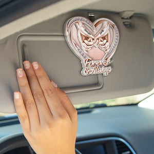 3D Metal Effect Couple Holding Hands You & Me We Got This - Personalized Custom Shaped Acrylic Car Visor Clip