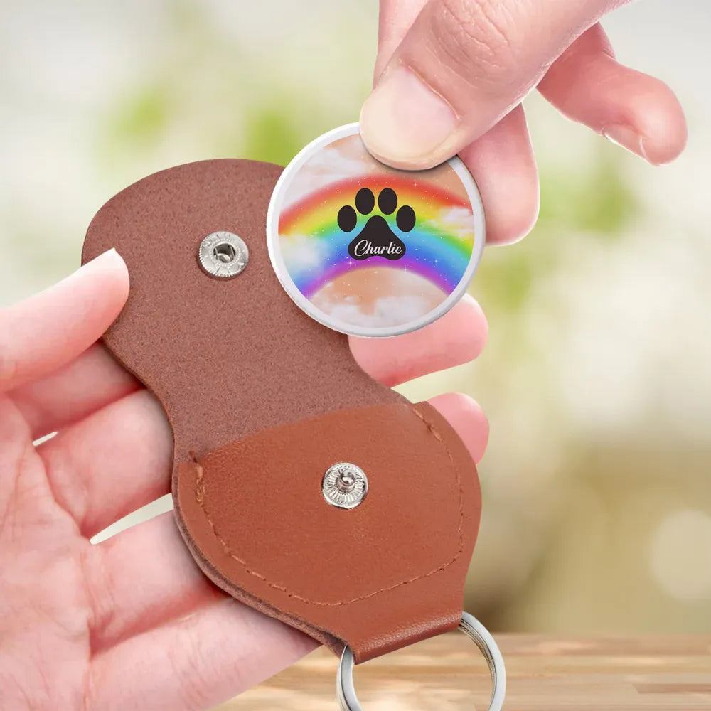 A Piece Of My Heart Is At The Rainbow Bridge - Personalized Pocket Hug - Memorial Pet, Gift For Pet Owner