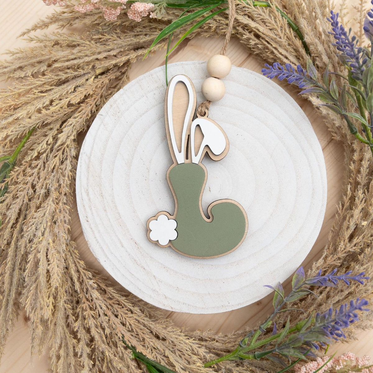 Personalized Bunny Letter Easter Basket Tag, Custom Wood Name Tag, Gift For Kid, Gift For Baby