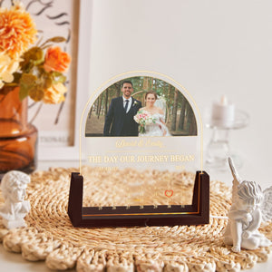 Personalized Wedding Photo Calendar Desk Name Plate NIght Light, Valentines Day Gifts, Anniversary Gifts, Gift for Him/Her