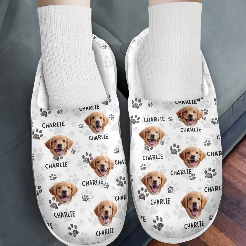 Custom Photo Fur Babies - Personalized Fleece Slippers - Christmas Gift For Pet Owners, Pet Lovers