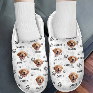 Custom Photo Fur Babies - Personalized Fleece Slippers - Christmas Gift For Pet Owners, Pet Lovers