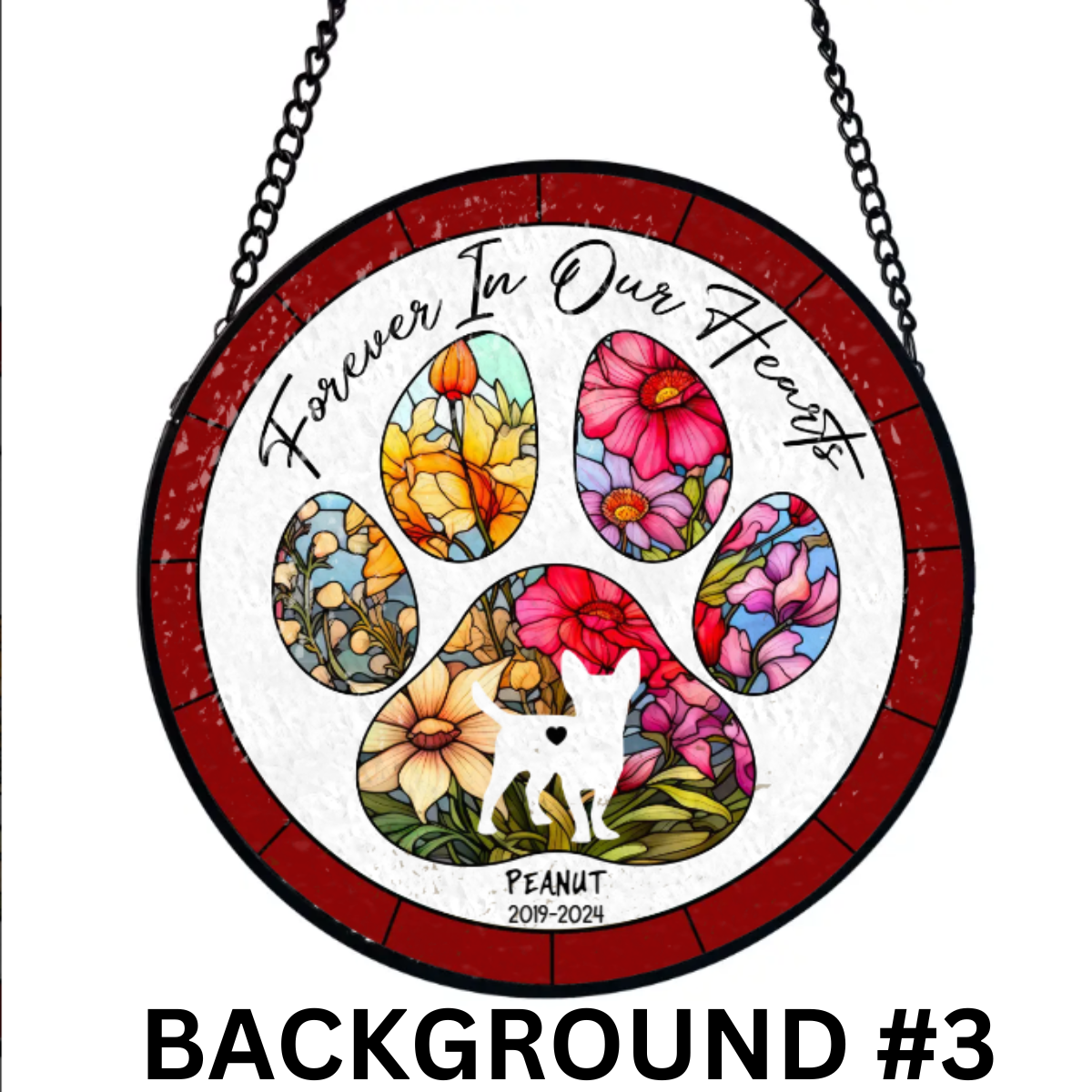 Forever In Our Hearts Custom Dog Breed - Personalized Suncatcher Stained Glass, Hanging Suncatcher