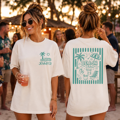 Custom Beach Vacation Group Shirt, Personalized Beach Crew Shirt, Family Trip Summer Vacation Tee, Vacay Family Beach Tees, Summer Shirt