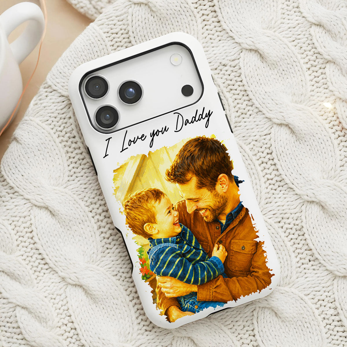 Custom Photo Watercolor Painting Love You Forever - Personalized Phone Case