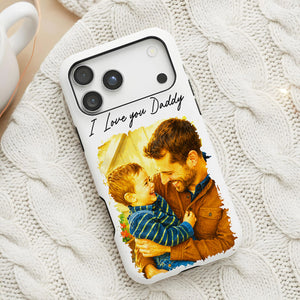 Custom Photo Watercolor Painting Love You Forever - Personalized Phone Case