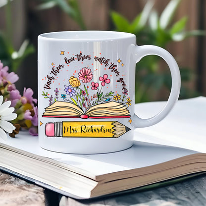 Personalized Teacher Mug, Custom Coffee Cup with Name, Teacher Appreciation Gift, End of Year Teacher Gift, Back to School Mug